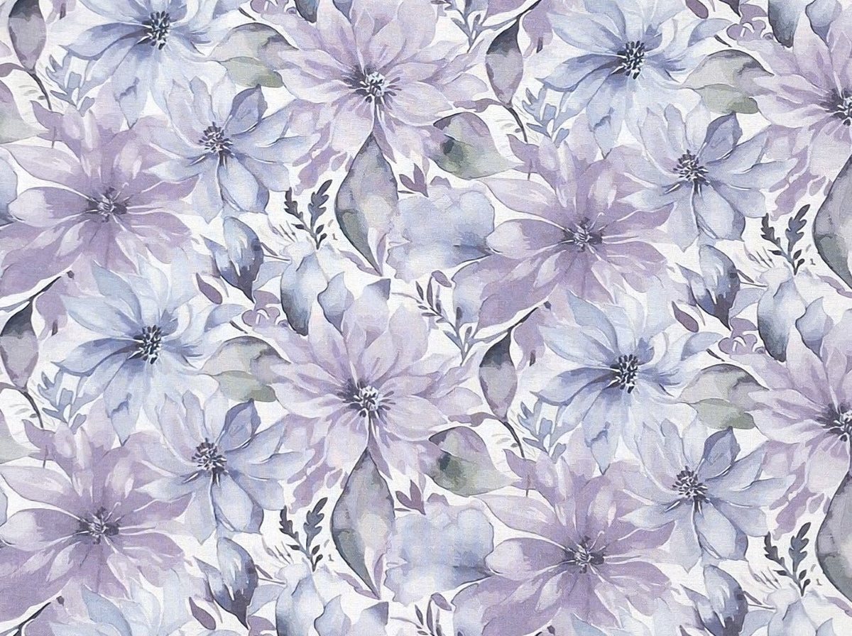Lavender Buckwheat Pillow, Watercolor Floral Travel & Lumbar Support Pillow with French Lavender, Purple Clematis Fabric, Made to Order