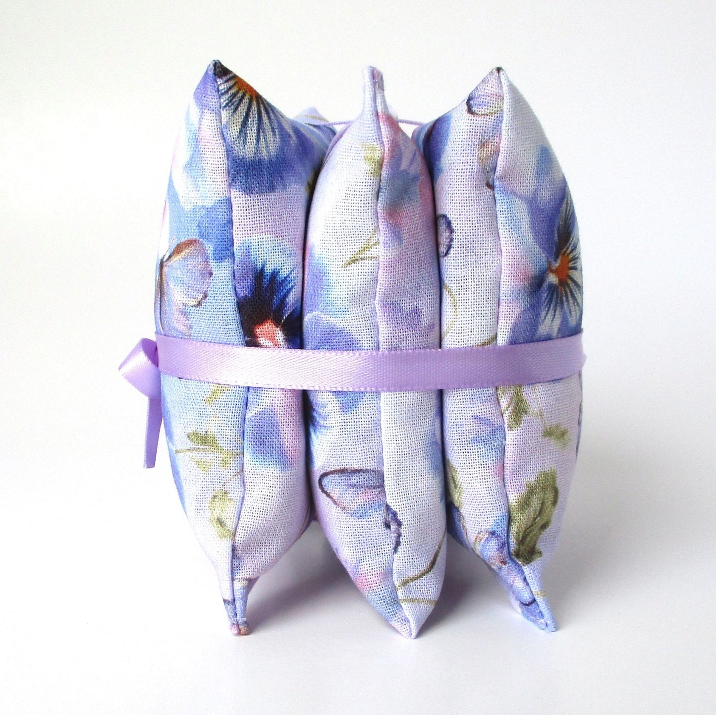 Pansy & Butterfly Lavender Sachets Set of 3, Watercolor Floral, French Lavender Gift, Handmade