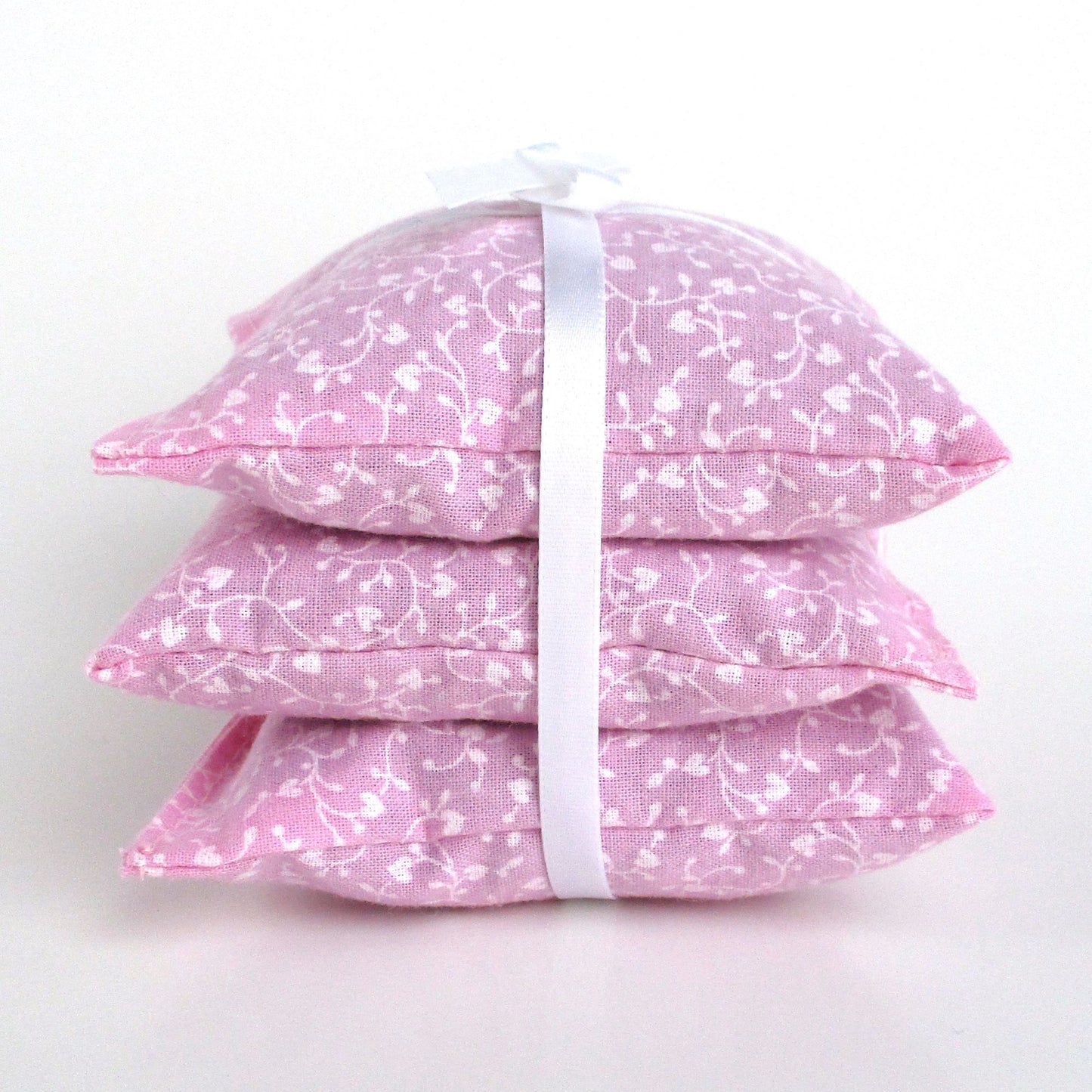 Pink Lavender Sachets Set of 3, Heart Vine Floral, French Lavender Gift, Handmade