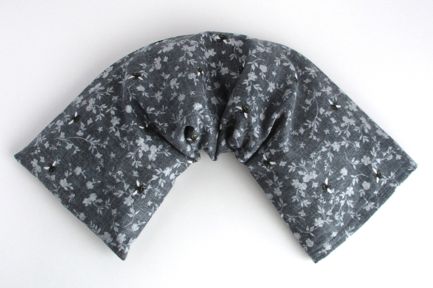 Large Microwavable Heat Pack, Bee Flannel Cover, Neck & Back Rice Therapy, Handmade Gift