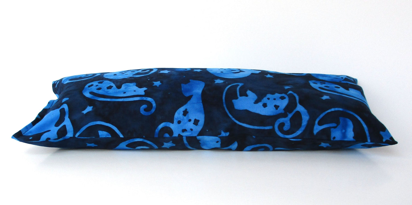 Catnip Kick Stick for Cats, High-Altitude Catnip & Buckwheat Hull Cat Kicker, Batik Cats & Stars, 2 Color Options