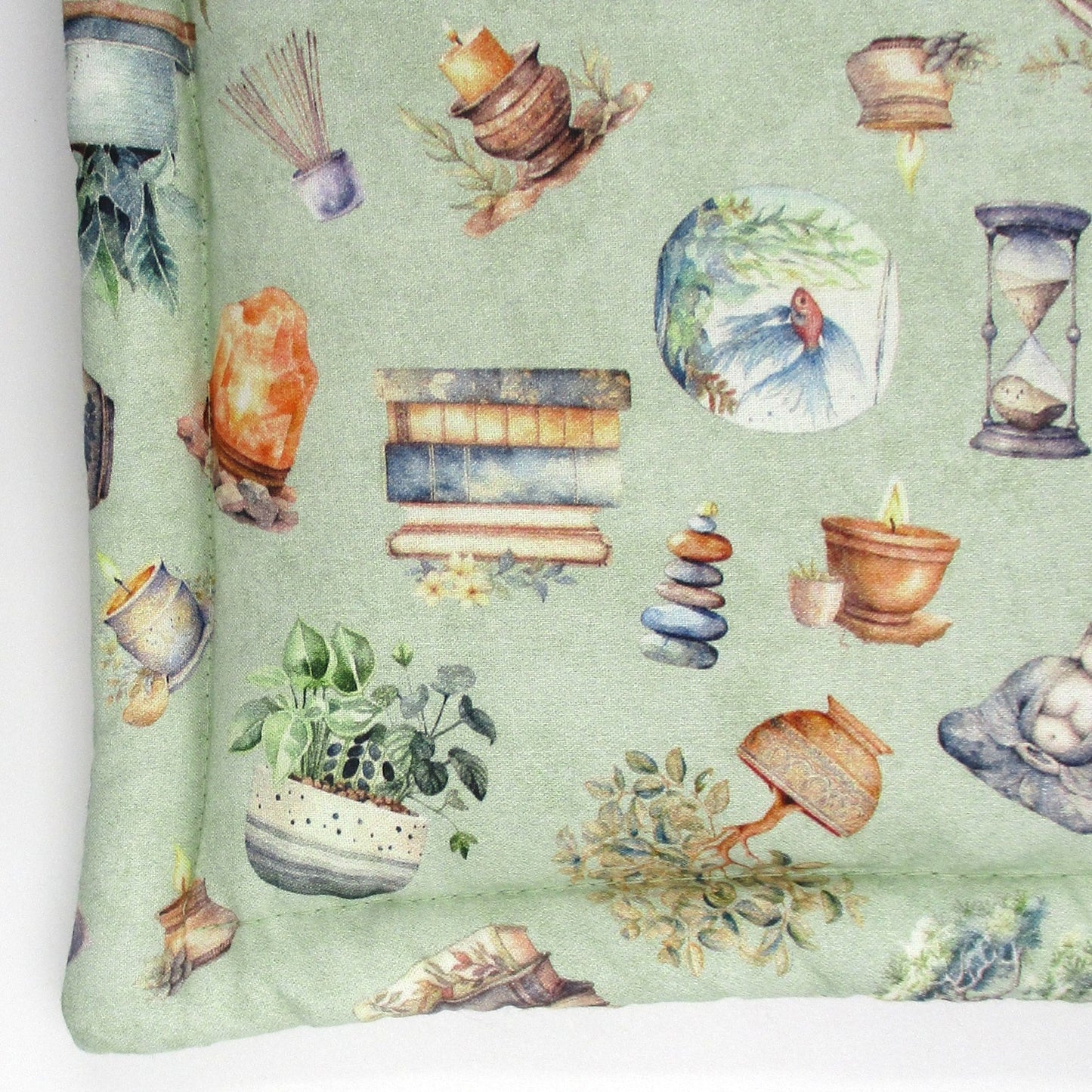 Premium High-Altitude Catnip Mat for Cats, 7 Cups of Potent Catnip, Sage Green Rectangular Cat Cushion