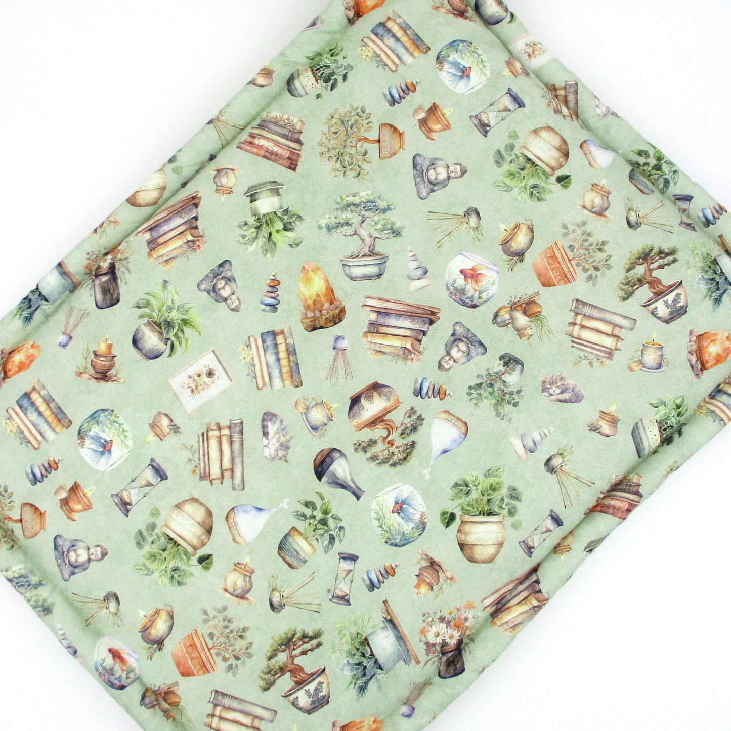 Premium High-Altitude Catnip Mat for Cats, 7 Cups of Potent Catnip, Sage Green Rectangular Cat Cushion