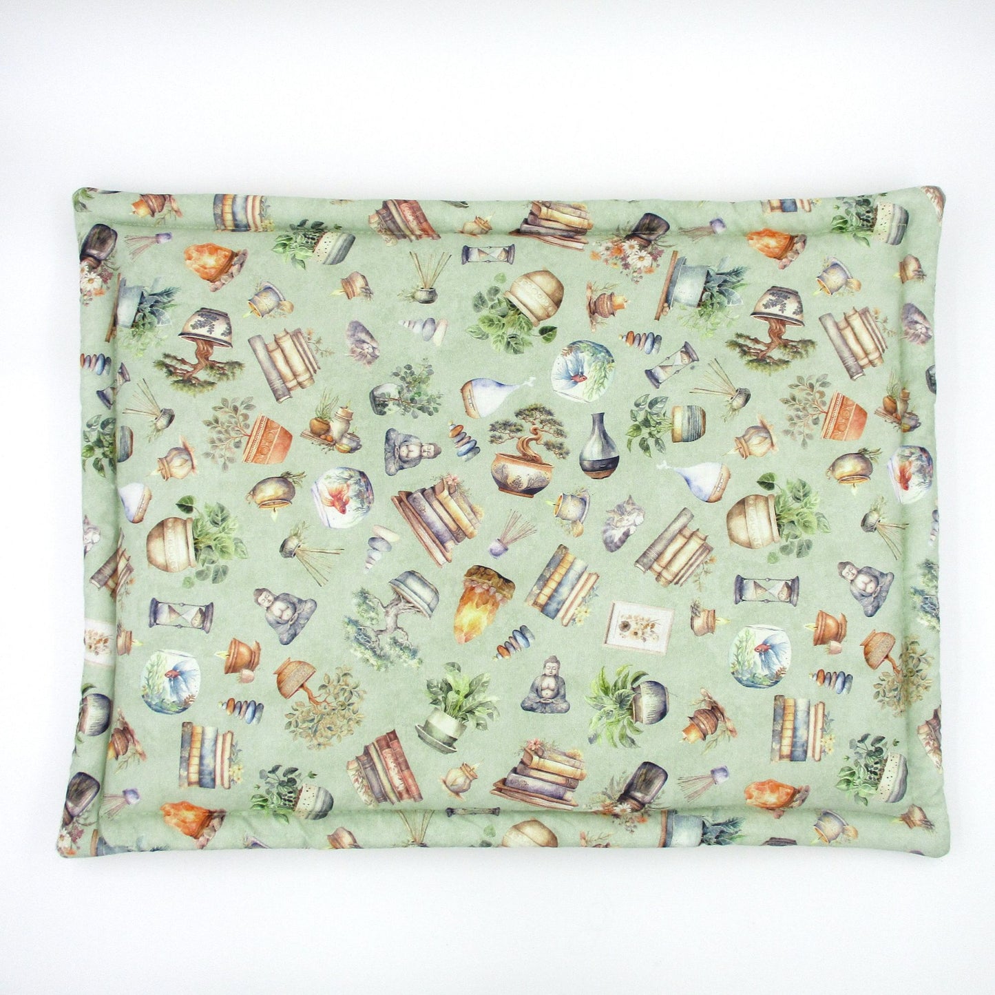 Premium High-Altitude Catnip Mat for Cats, 7 Cups of Potent Catnip, Sage Green Rectangular Cat Cushion