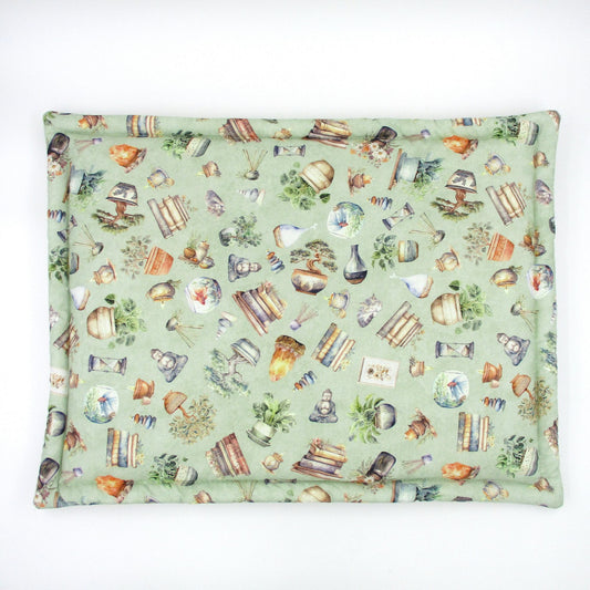 Premium High-Altitude Catnip Mat for Cats, 7 Cups of Potent Catnip, Sage Green Rectangular Cat Cushion