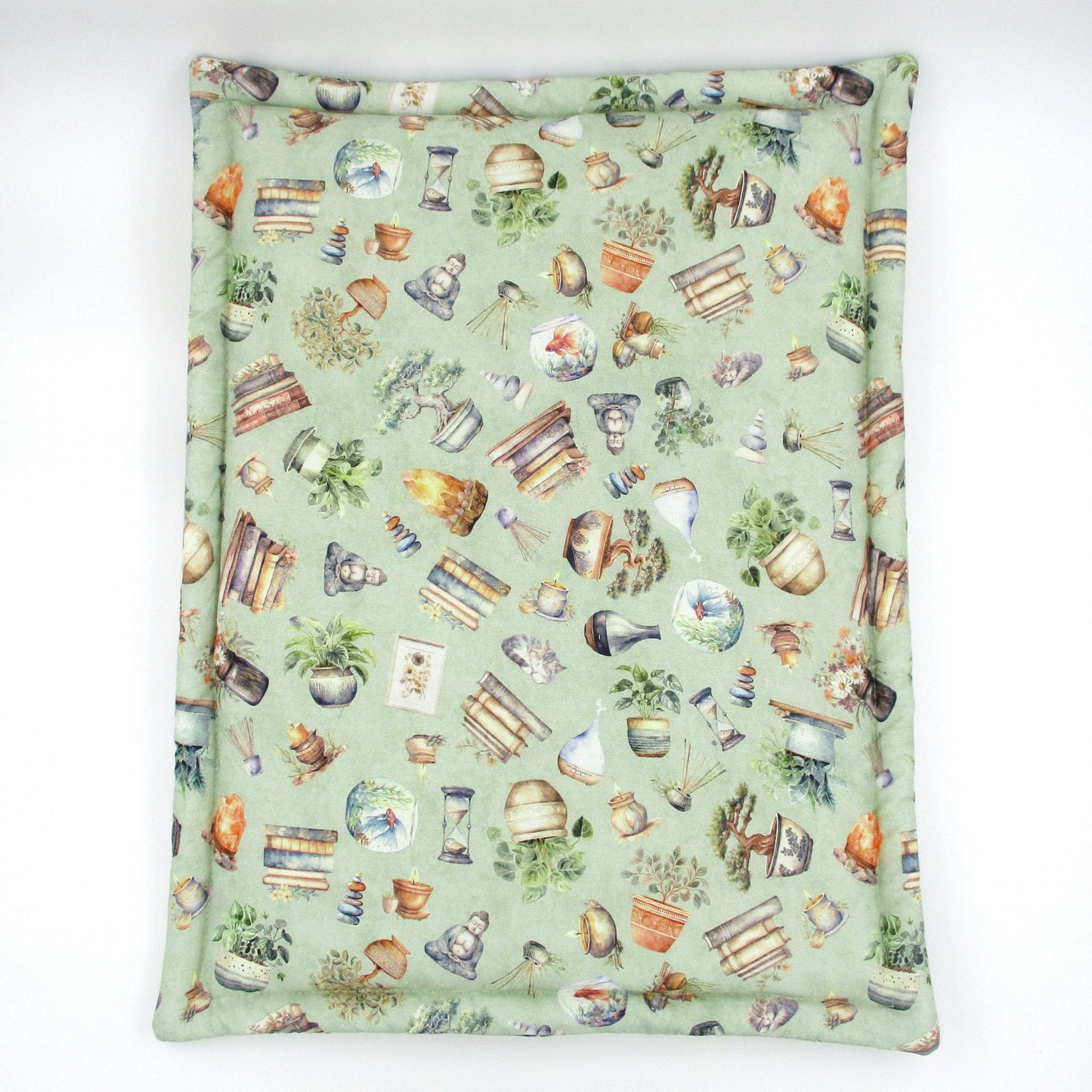 Premium High-Altitude Catnip Mat for Cats, 7 Cups of Potent Catnip, Sage Green Rectangular Cat Cushion