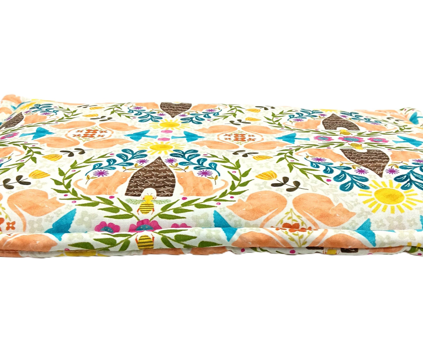 Catnip Filled Cat Mat, Beehive Garden - 14"x19"