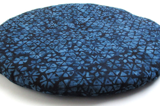 Round Catnip Mat, Blue Batik Cat Tower Pillow