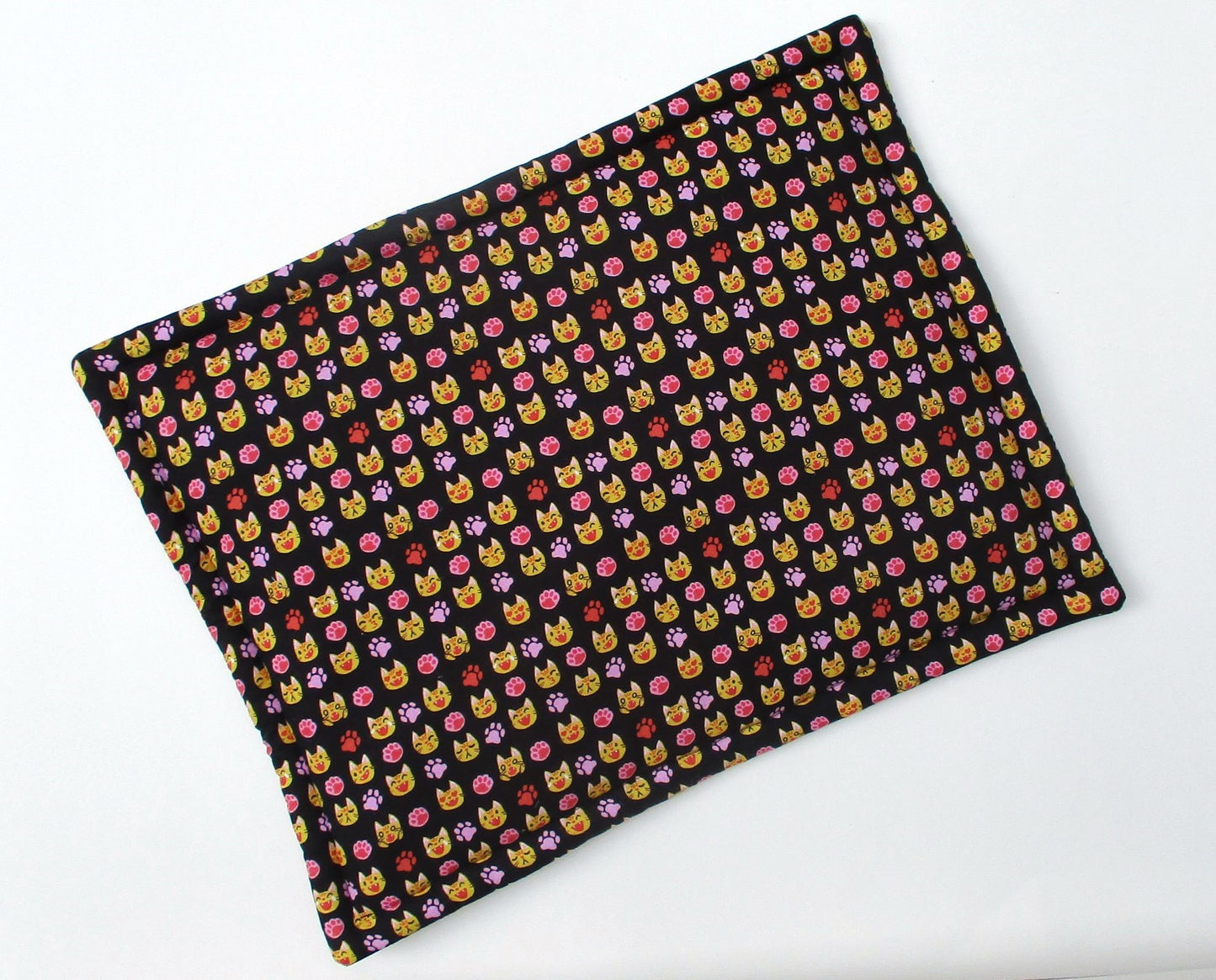 Handmade Catnip Mat, Extra-Potent High-Altitude Catnip, Cat Emoji Print, 14" x 18"