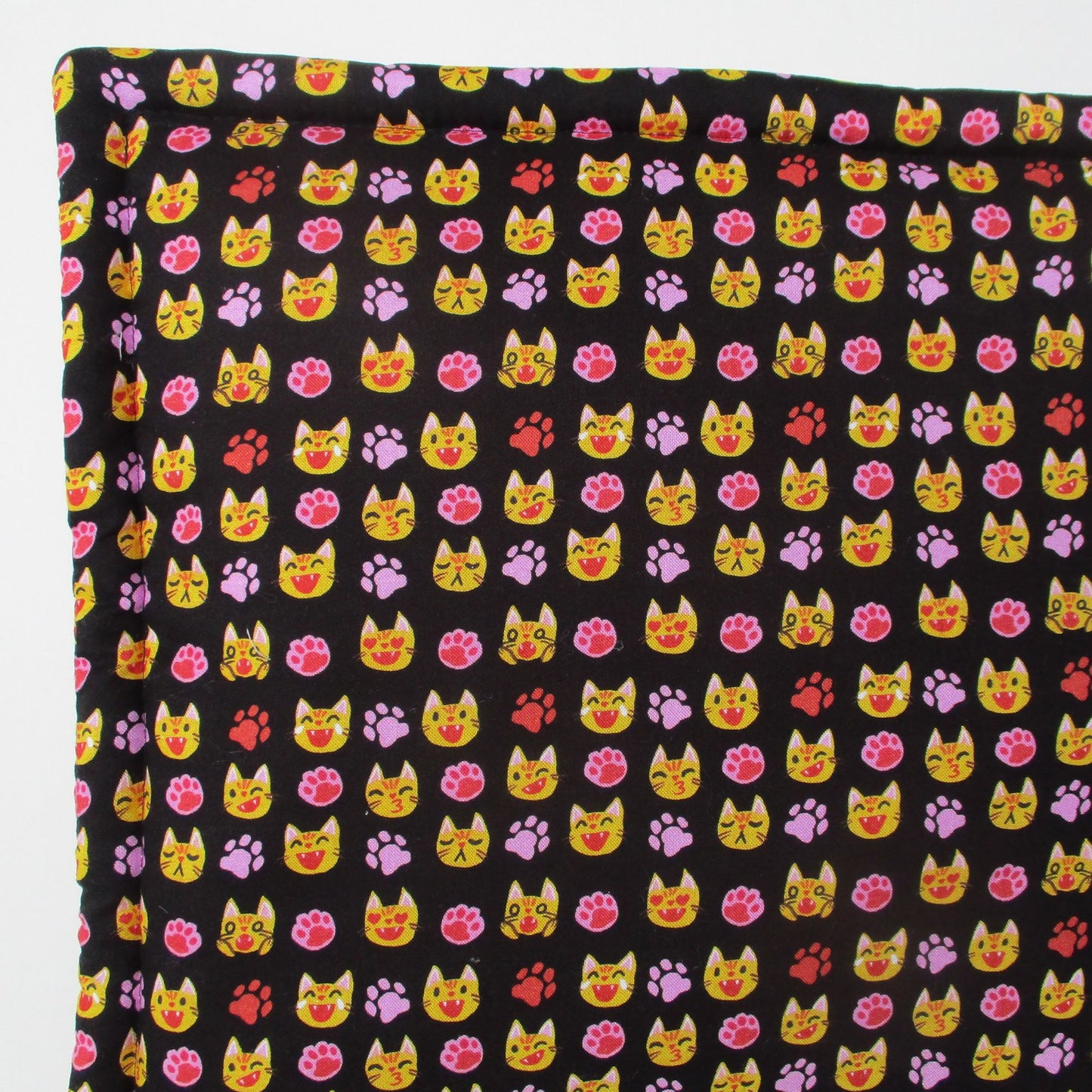 Handmade Catnip Mat, Extra-Potent High-Altitude Catnip, Cat Emoji Print, 14" x 18"