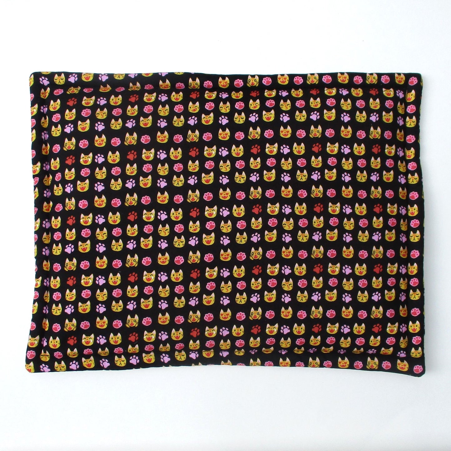 Handmade Catnip Mat, Extra-Potent High-Altitude Catnip, Cat Emoji Print, 14" x 18"