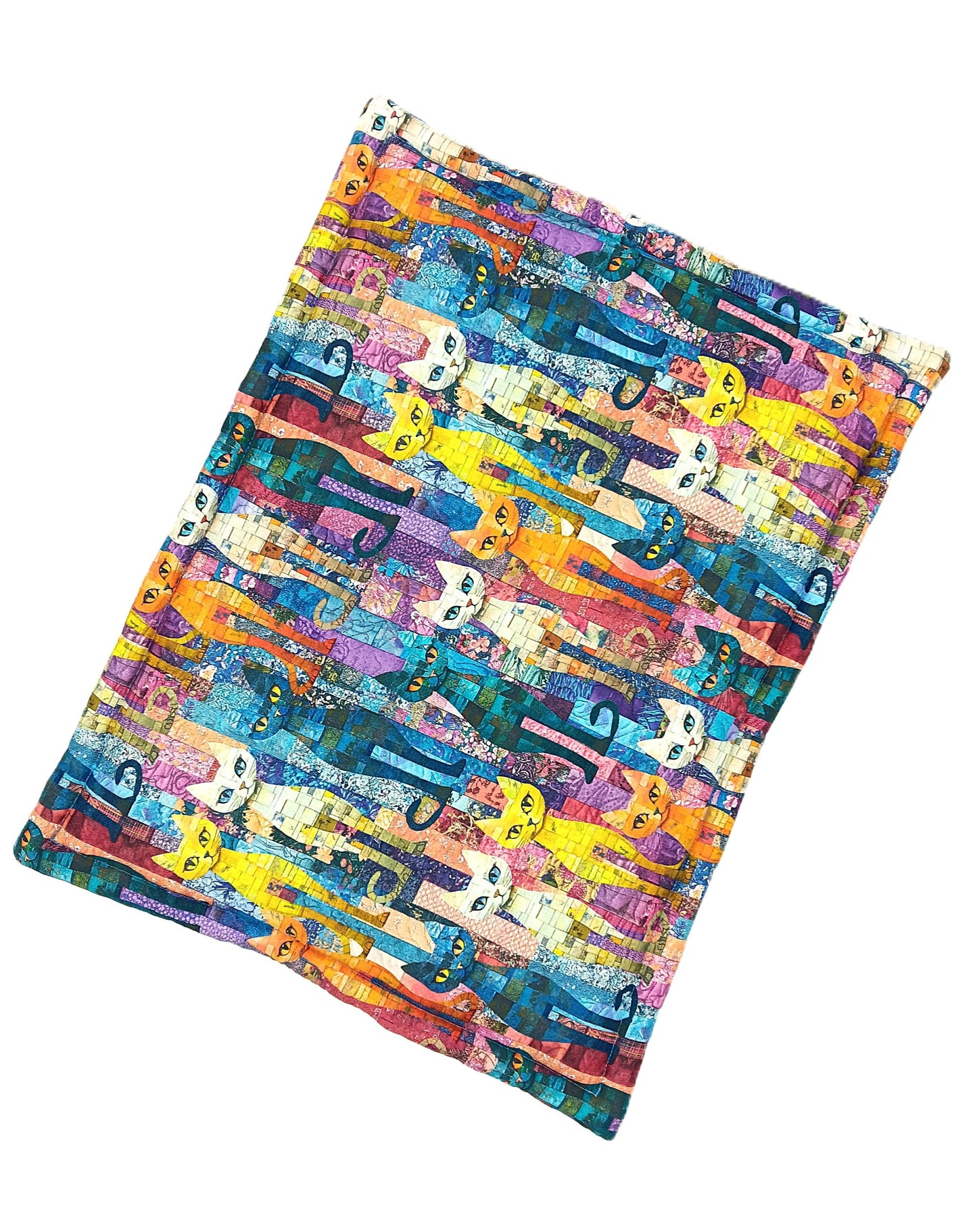 Catnip Filled Cat Mat, Colorful Painterly  Kitty Bed