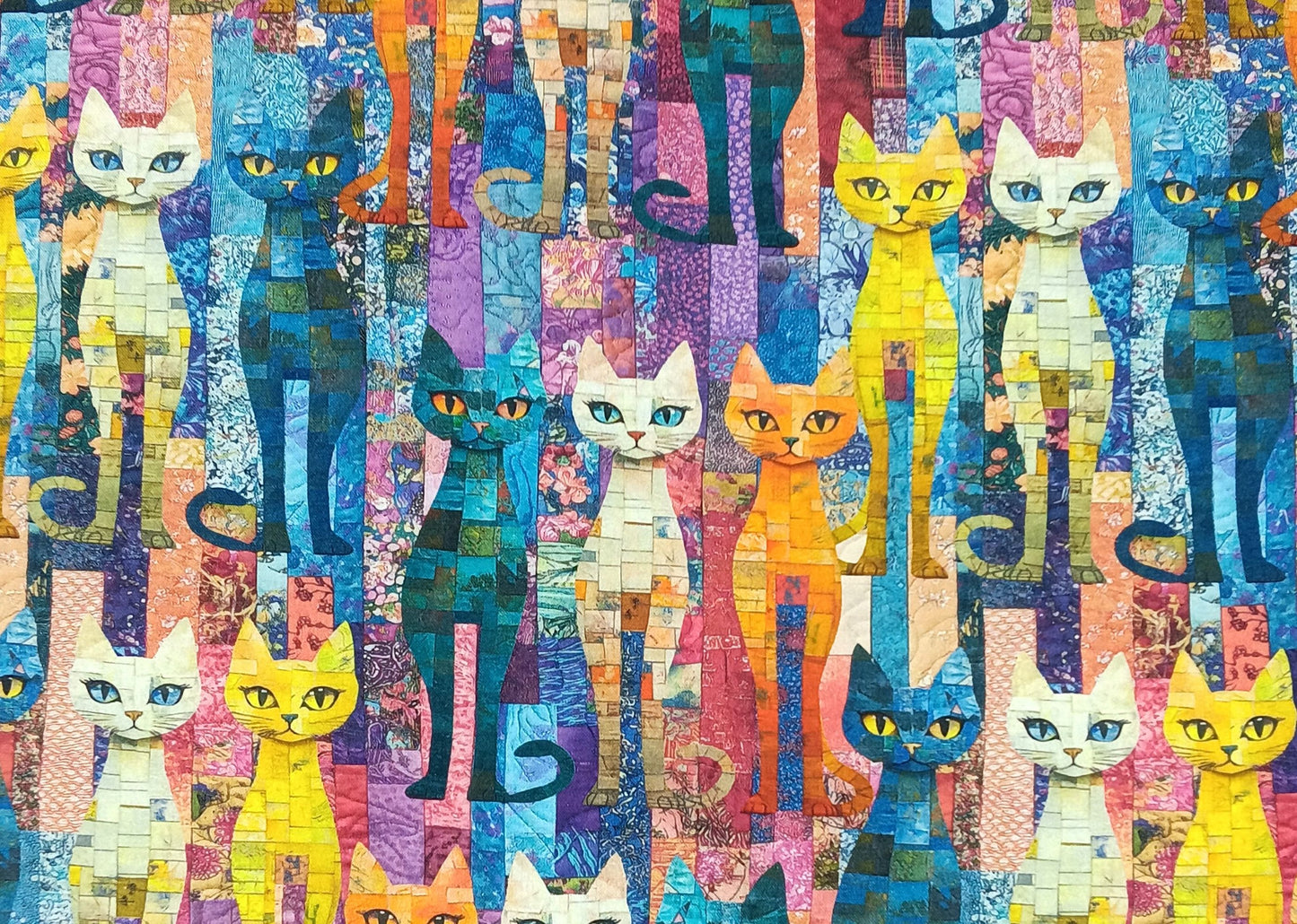 Catnip Filled Cat Mat, Colorful Painterly  Kitty Bed
