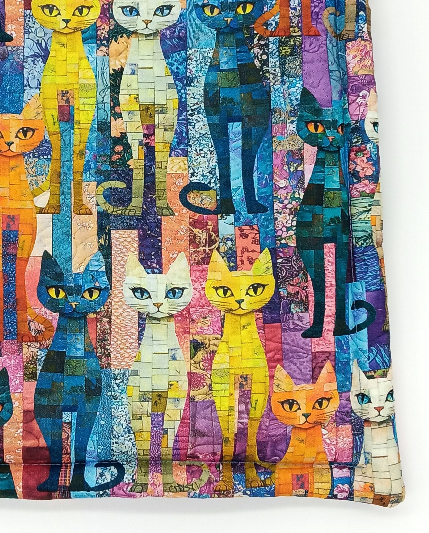 Catnip Filled Cat Mat, Colorful Painterly  Kitty Bed