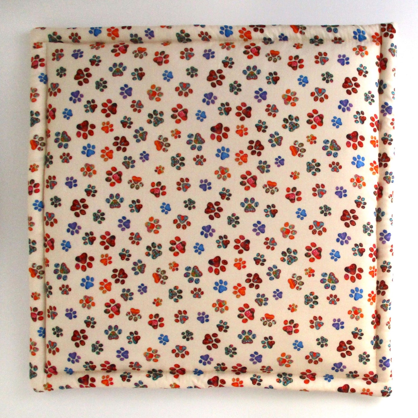 Premium High-Altitude Catnip Mat for Cats, 7 Cups of Potent Catnip, Rainbow Paw Print Square Cat Cushion