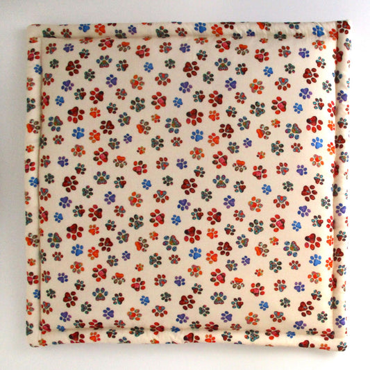 Premium High-Altitude Catnip Mat for Cats, 7 Cups of Potent Catnip, Rainbow Paw Print Square Cat Cushion