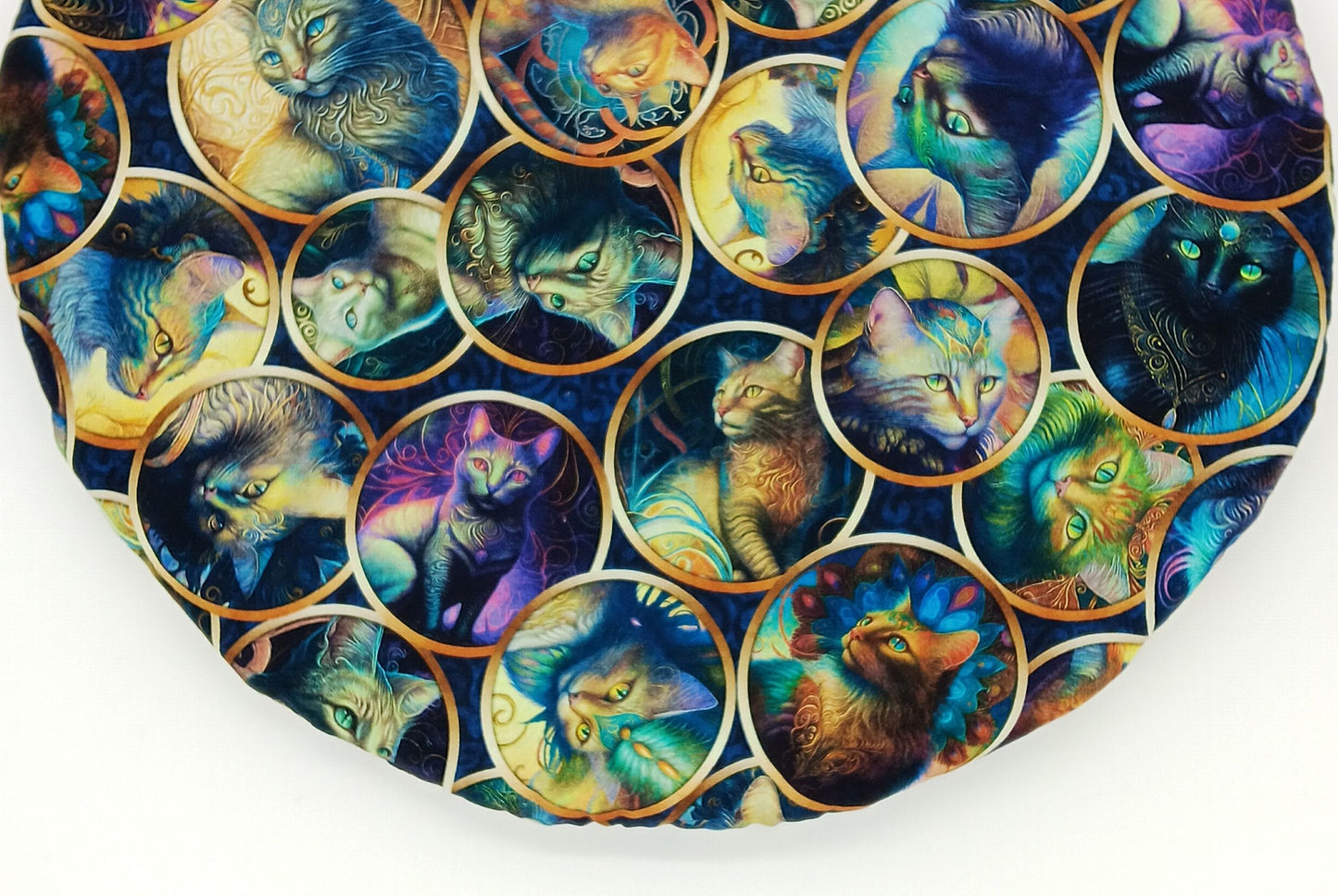 Luxury Catnip Mat, 7 Cups Super Potent High Altitude Catnip, Handmade Cotton Cat Cushion with Exotic Cat Portraits, Relaxing Cat Toy & Bed