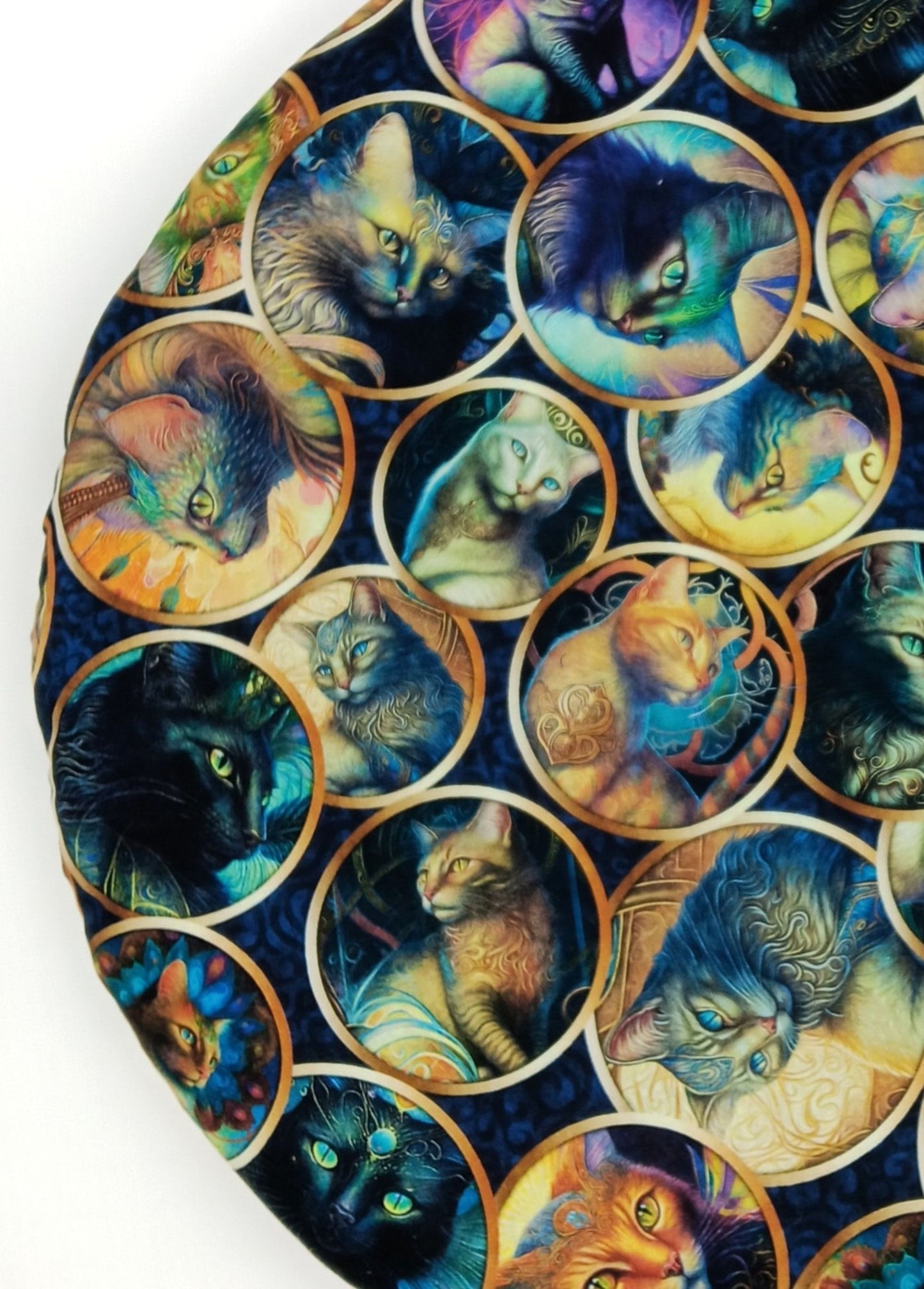 Luxury Catnip Mat, 7 Cups Super Potent High Altitude Catnip, Handmade Cotton Cat Cushion with Exotic Cat Portraits, Relaxing Cat Toy & Bed