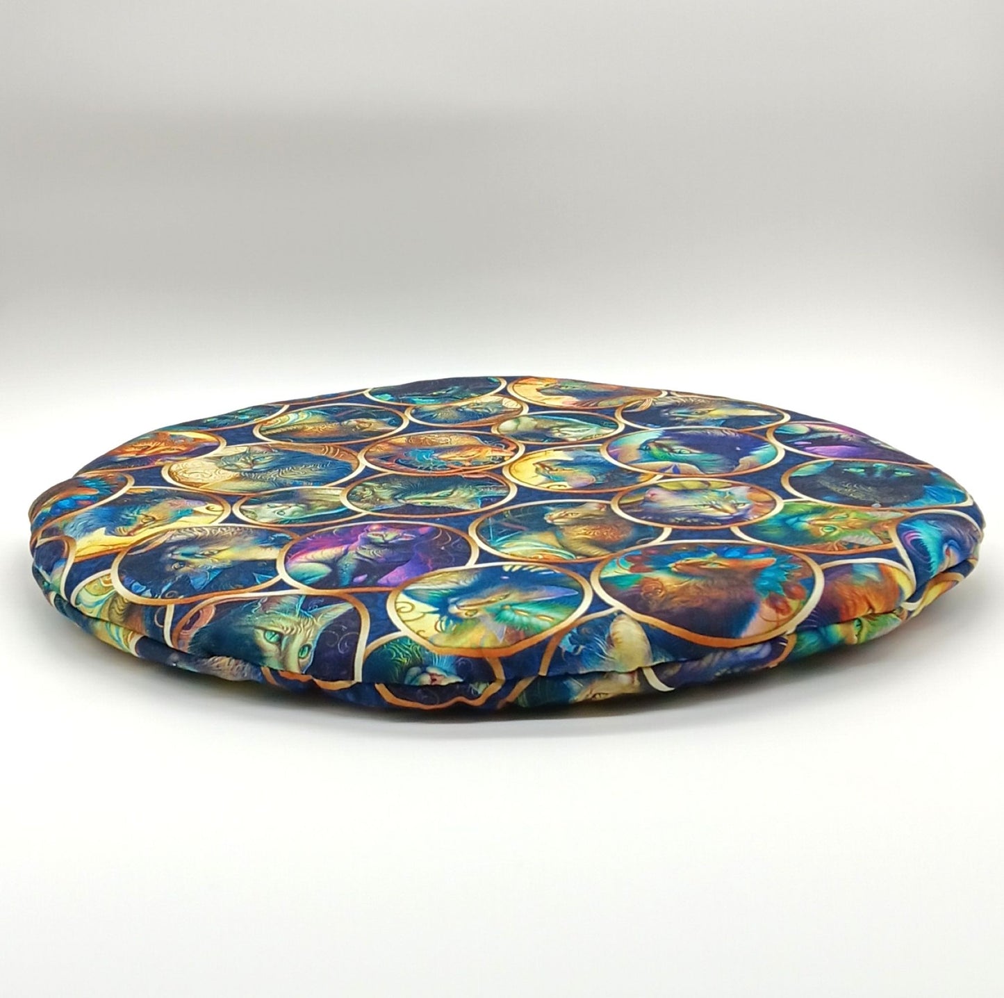 Luxury Catnip Mat, 7 Cups Super Potent High Altitude Catnip, Handmade Cotton Cat Cushion with Exotic Cat Portraits, Relaxing Cat Toy & Bed