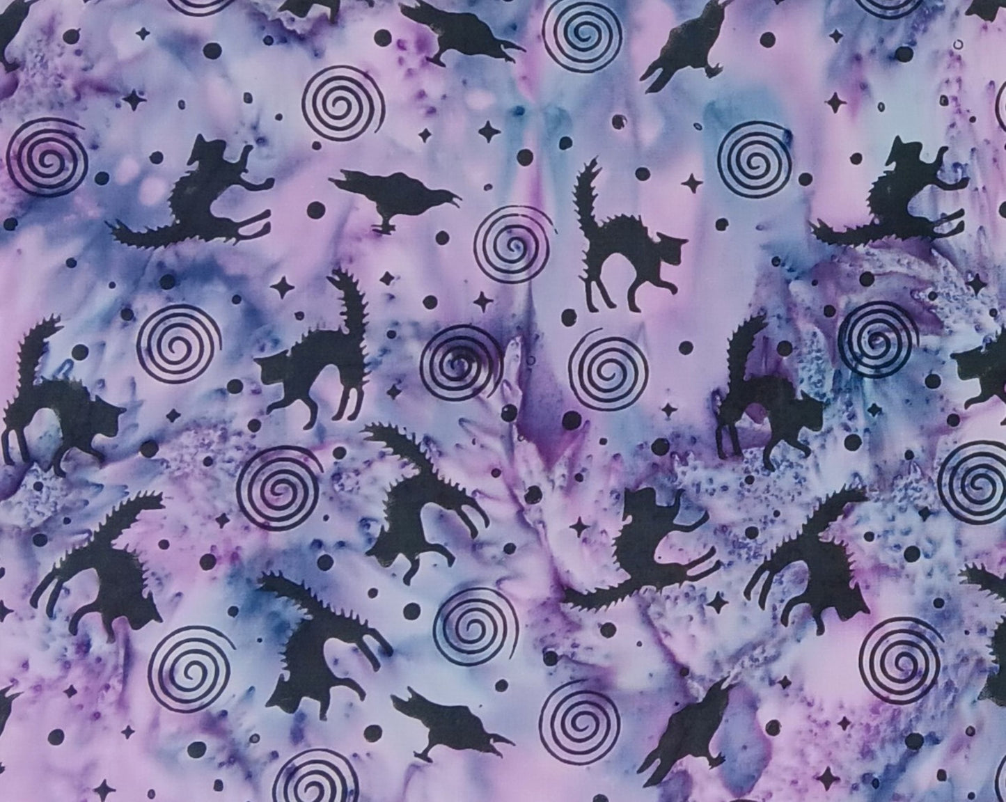 Purple Catnip Kick Stick, Raven and Spiral Batik Cat Toy