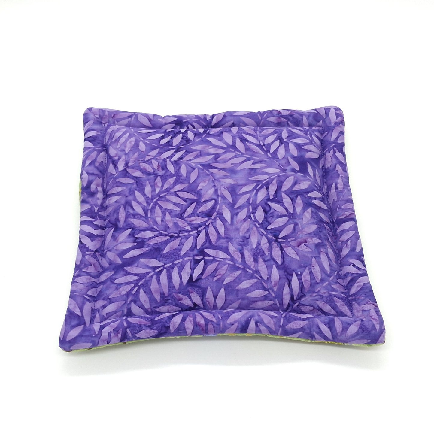 Catnip Cat Tower Mat, High-Altitude Catnip, Small Green Dragonfly & Purple Batik Cat Mat for Cat Tree or Basket, One of a Kind