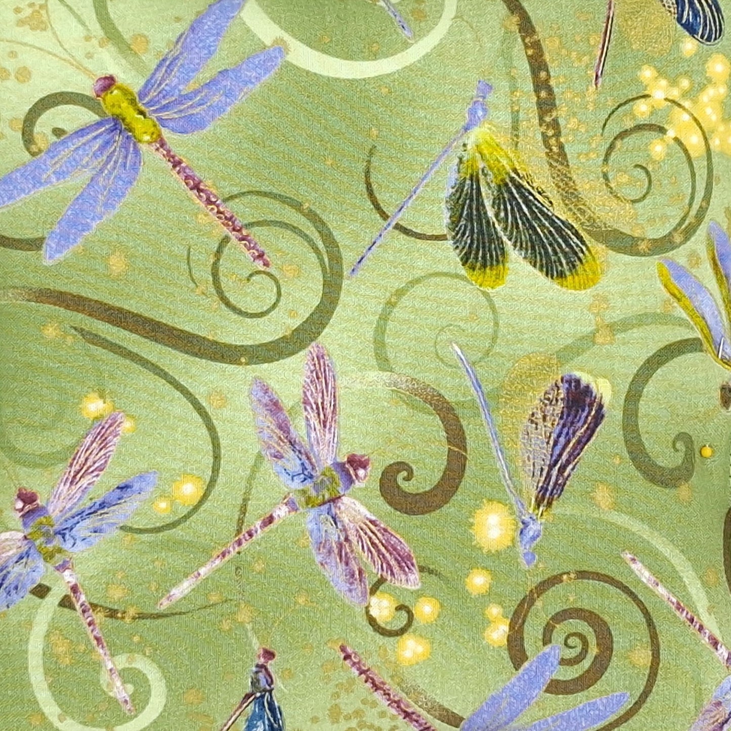 Catnip Cat Tower Mat, High-Altitude Catnip, Small Green Dragonfly & Purple Batik Cat Mat for Cat Tree or Basket, One of a Kind