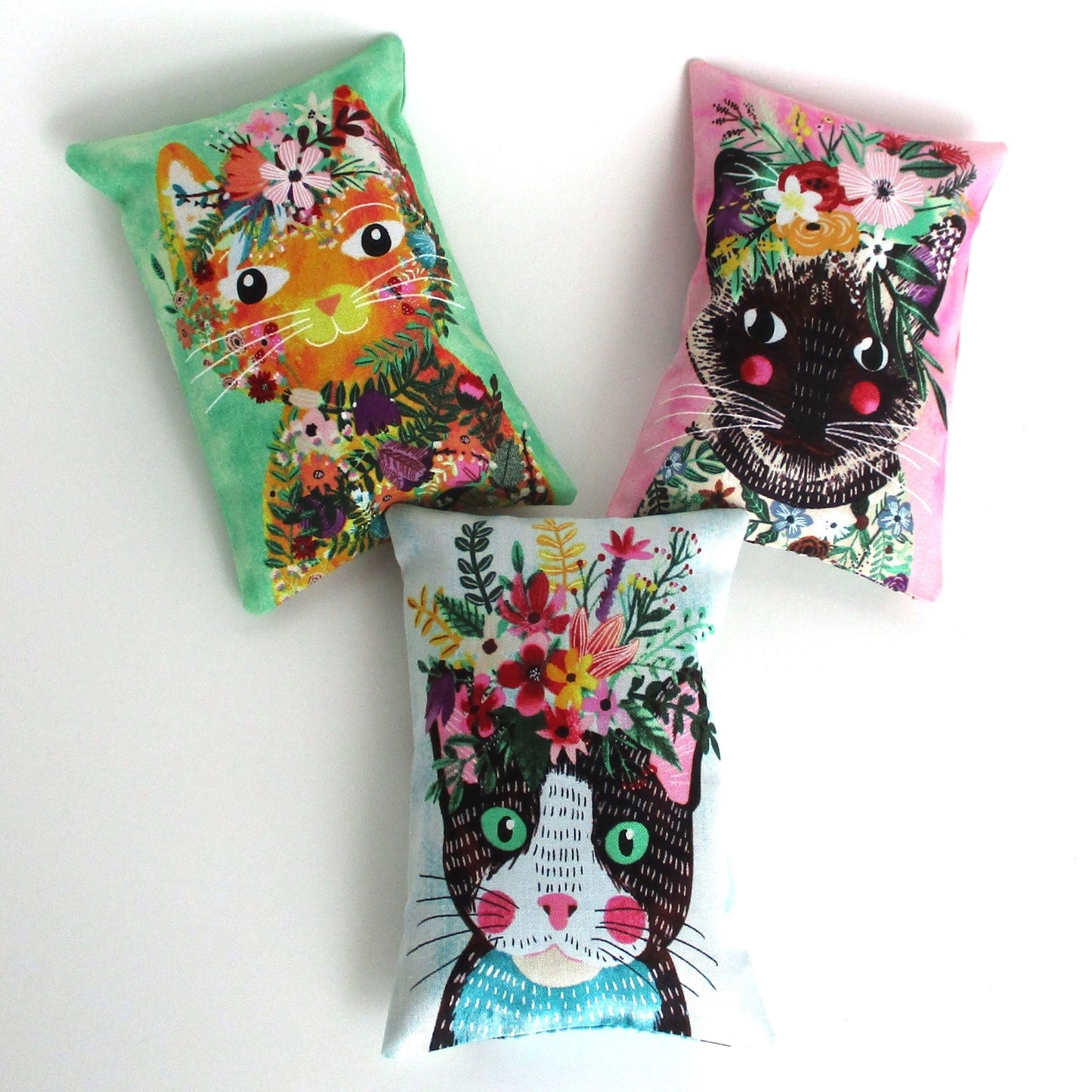 Cat Lavender Sachets Set of 3, French Lavender Filled, Cat Lover Gift, Handmade