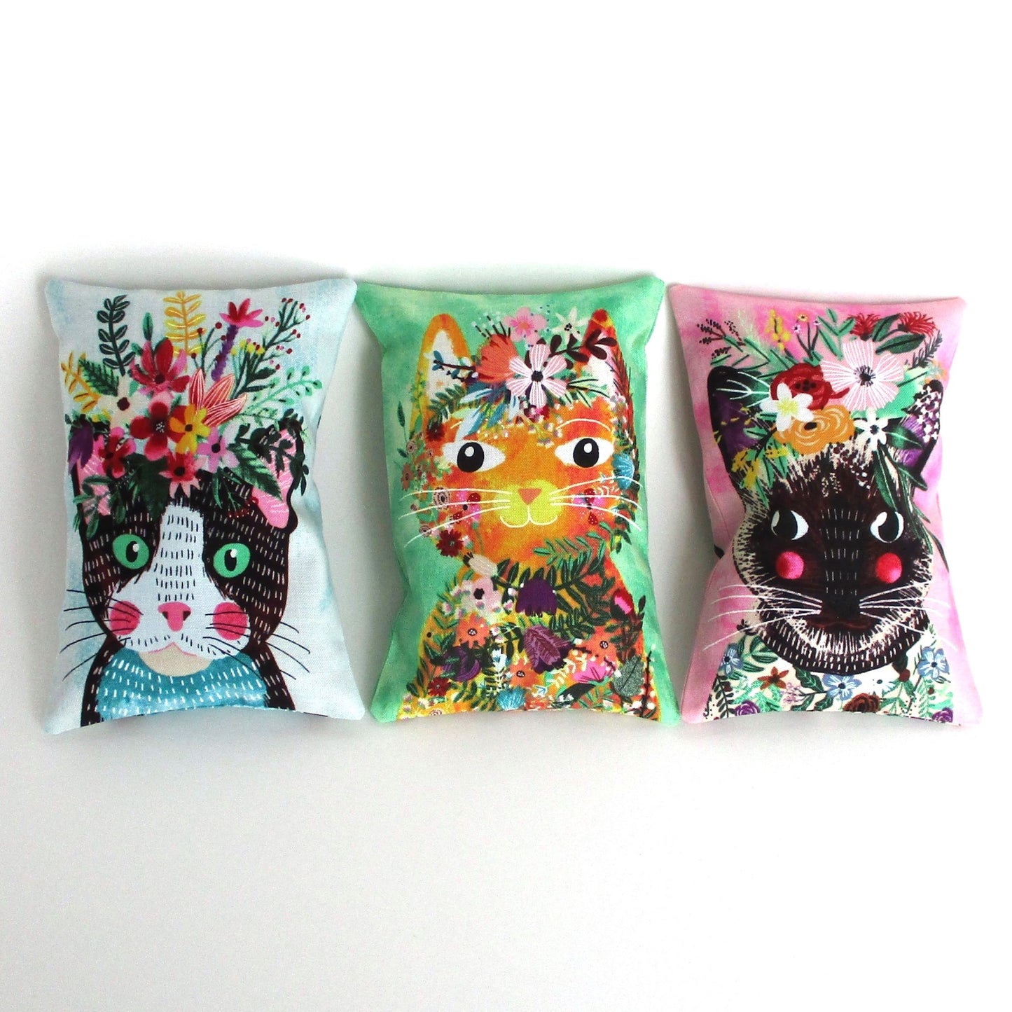 Cat Lavender Sachets Set of 3, French Lavender Filled, Cat Lover Gift, Handmade