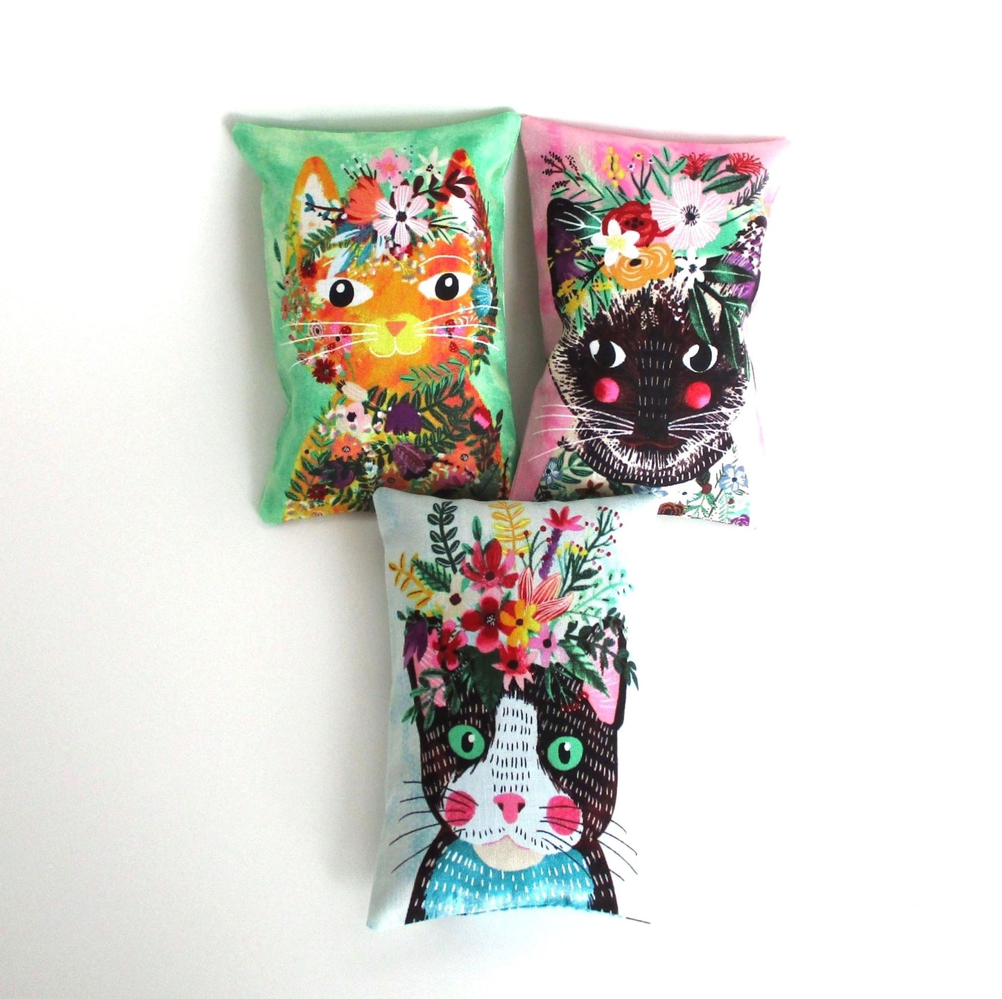 Cat Lavender Sachets Set of 3, French Lavender Filled, Cat Lover Gift, Handmade