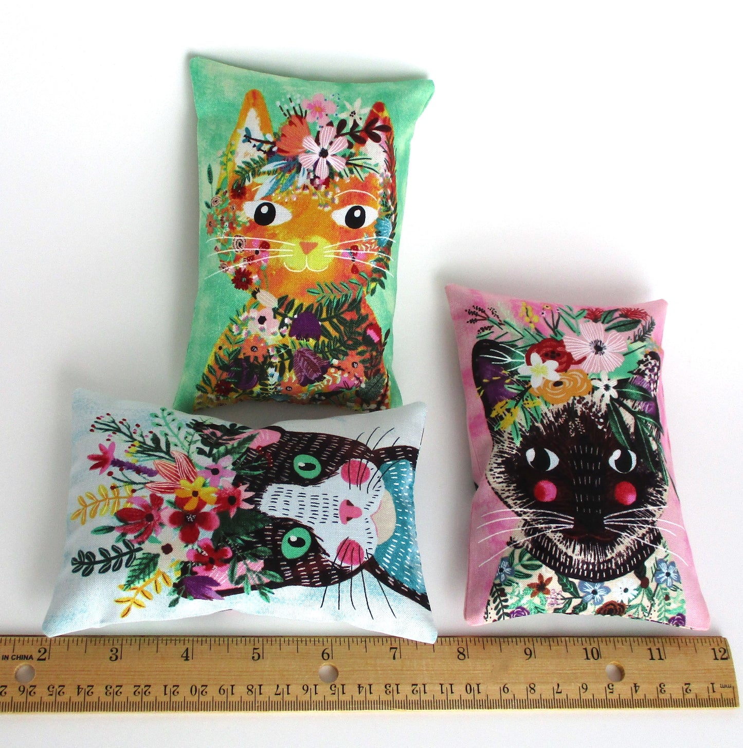 Cat Lavender Sachets Set of 3, French Lavender Filled, Cat Lover Gift, Handmade