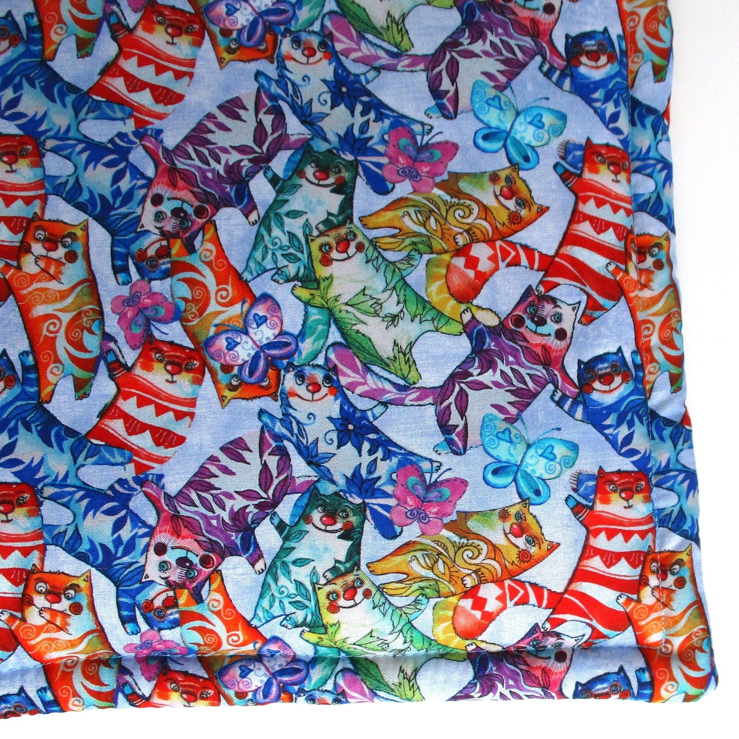 Premium High-Altitude Catnip Pillow for Cats, 7 Cups of Potent Catnip, Colorful Denim Blue Square Cat Cushion