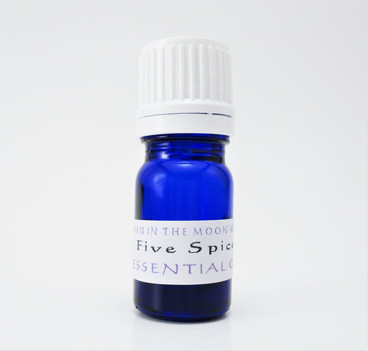 Five Spice Essential Oil Blend | Clove, Rosemary, Lemon, Eucalyptus & Cinnamon | 100% Pure, 5mL, Man in the Moon Herbs
