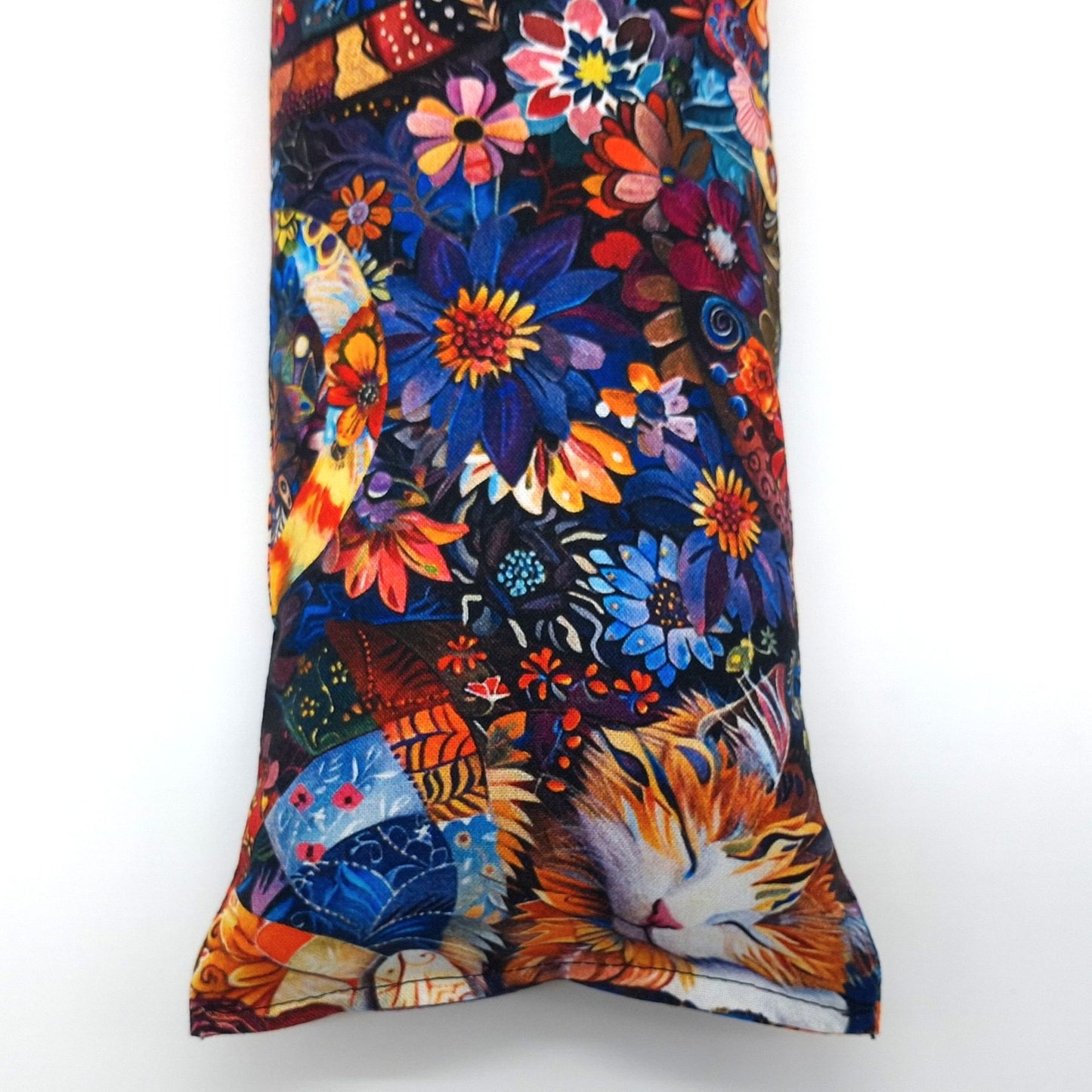 Catnip Kick Stick, Sleeping Cats in Flowers Jewel Tone Print, Potent Catnip