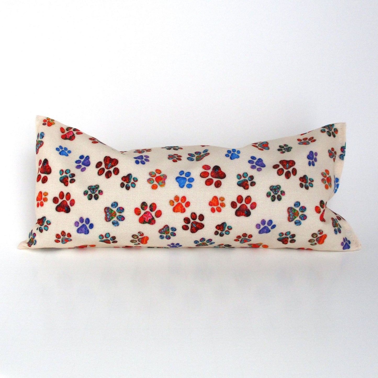 Catnip Kick Stick for Cats, High-Altitude Catnip & Buckwheat Hulls, Rainbow Paw Print Cream Cat Kicker Toy