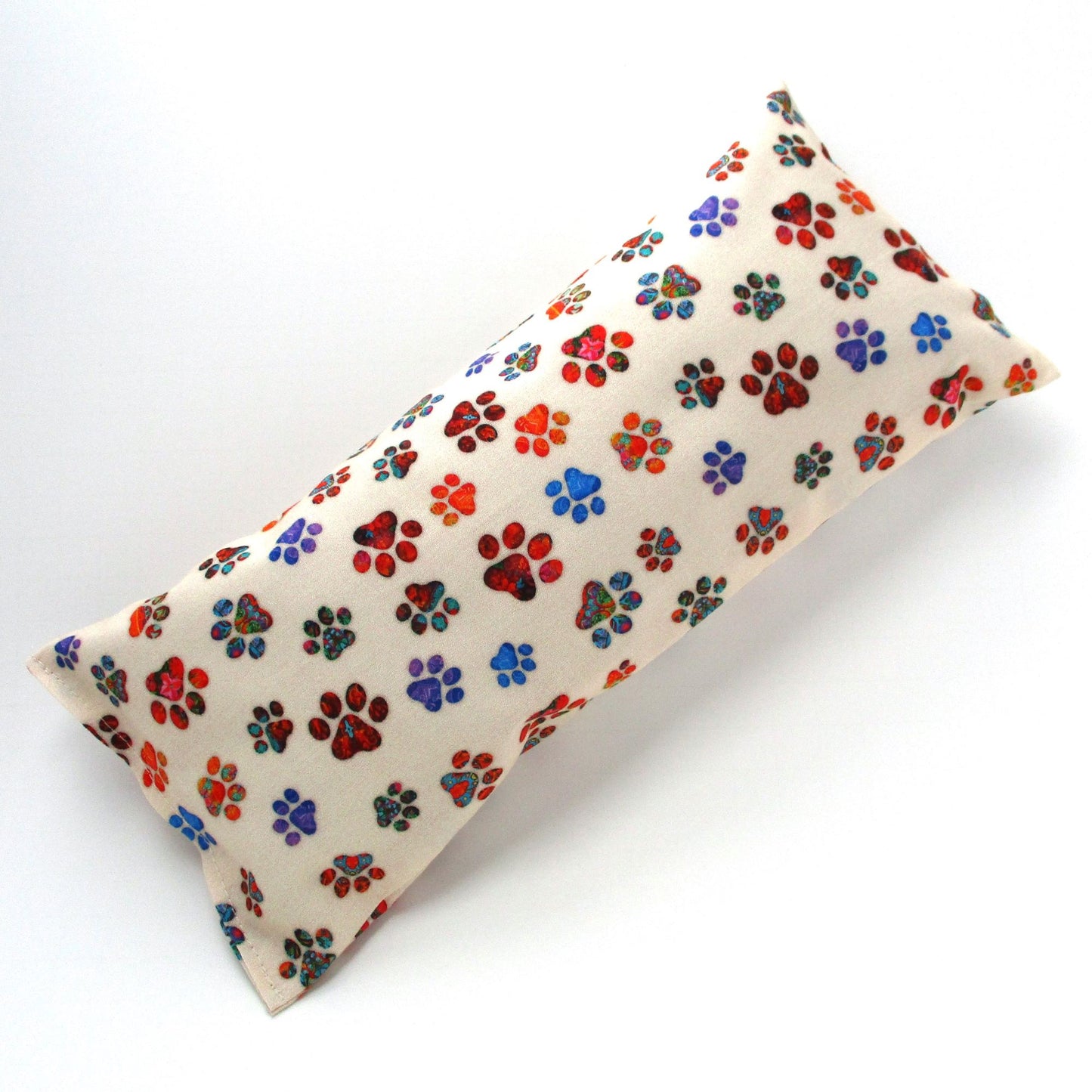 Catnip Kick Stick for Cats, High-Altitude Catnip & Buckwheat Hulls, Rainbow Paw Print Cream Cat Kicker Toy
