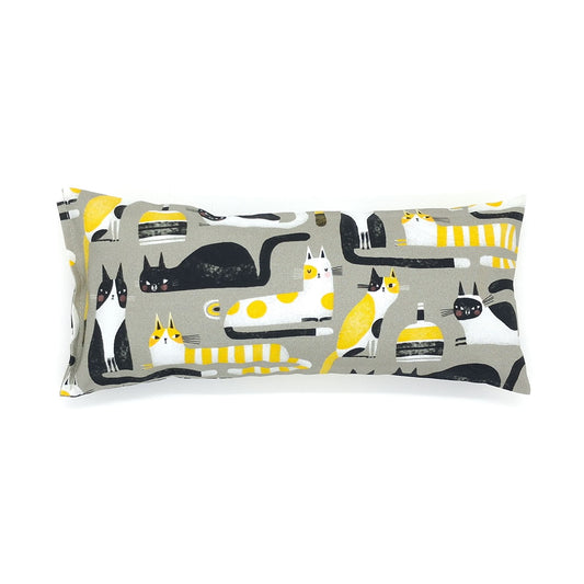 Premium Catnip Kick Stick | Modern Art Cat Print in Gray & Yellow | Potent High-Altitude Catnip