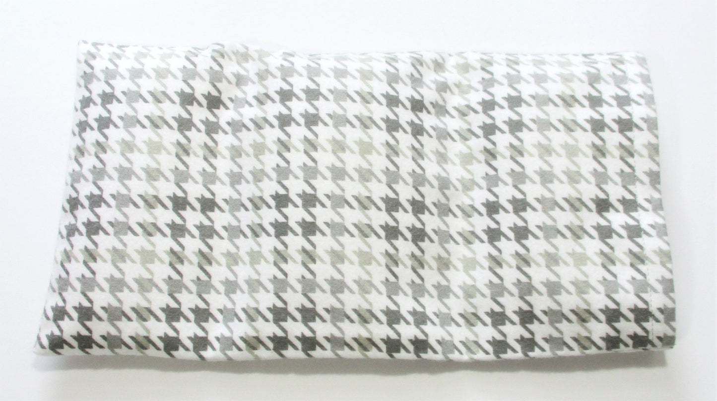 Medium Microwavable Heat Pack, Houndstooth Flannel, Shoulder Knee Abdomen Therapy, Handmade