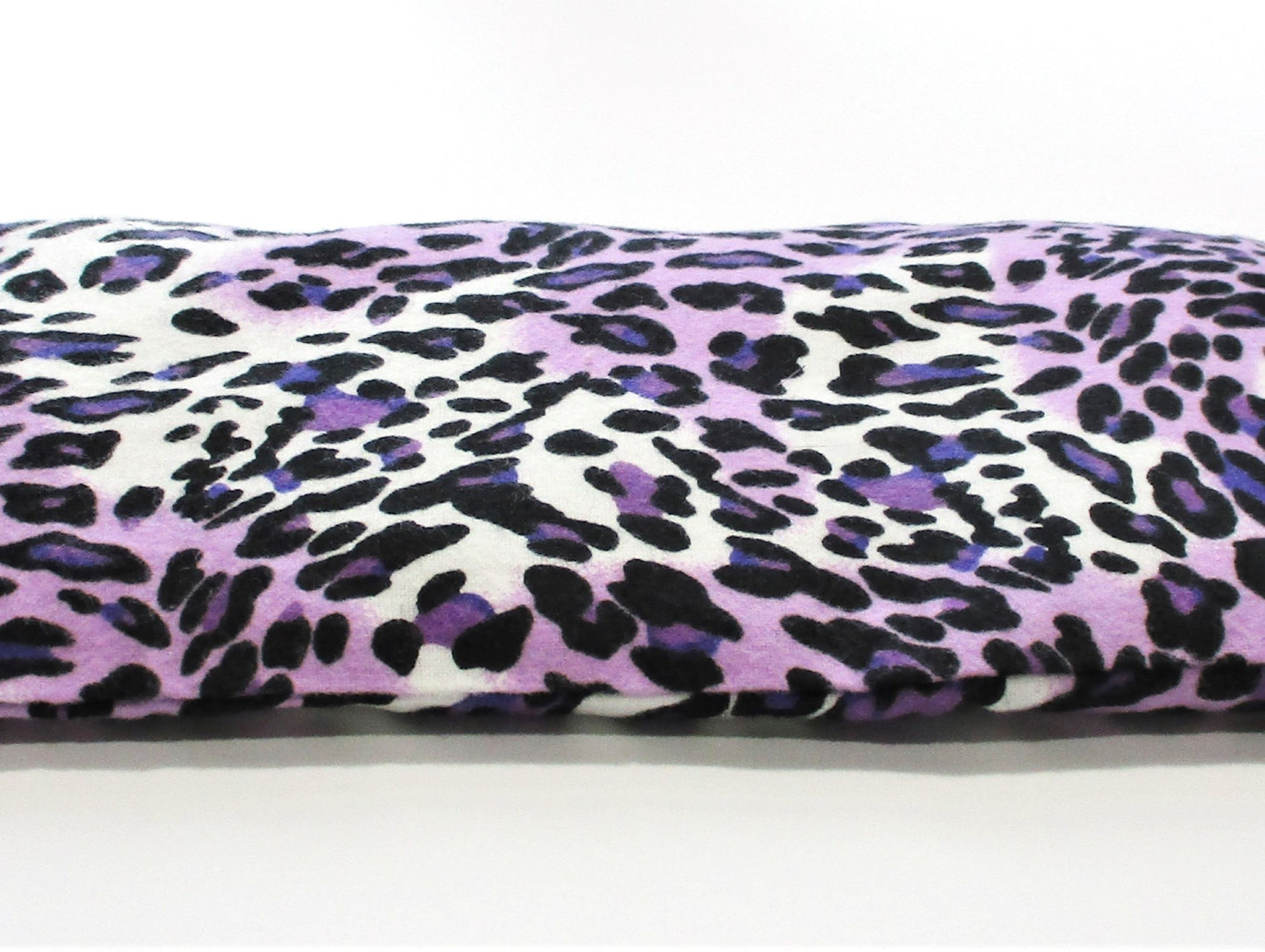 Purple Leopard Microwavable Therapy Pack, Washable Flannel Cover, 12 by 7 inches