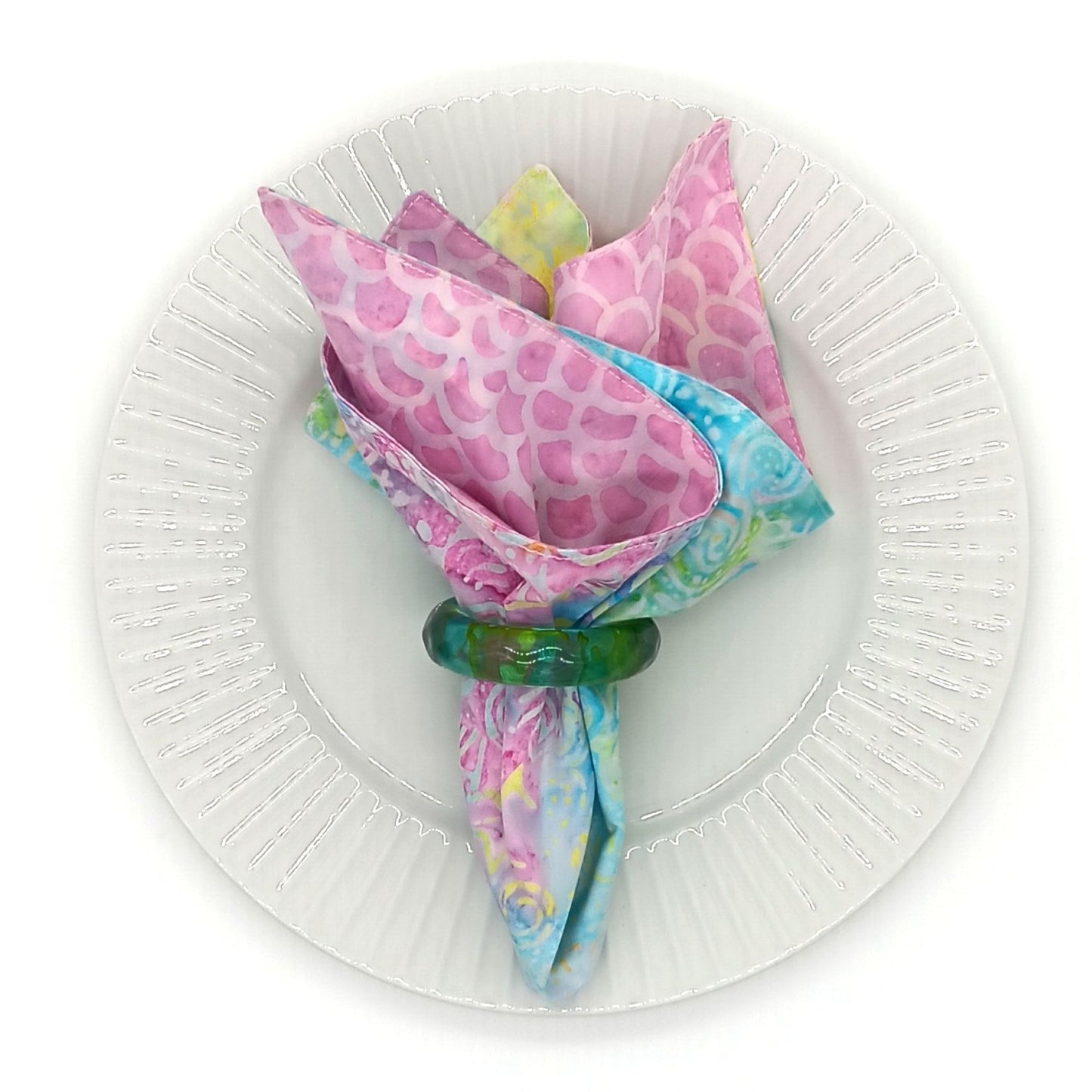 Pastel Batik Napkins, Set of 4 Coastal Table Linens