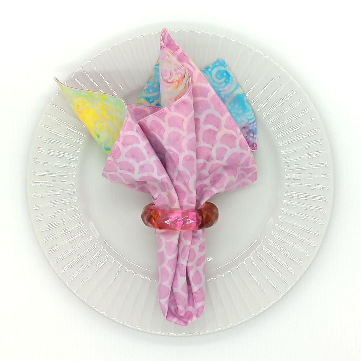 Pastel Batik Napkins, Set of 4 Coastal Table Linens