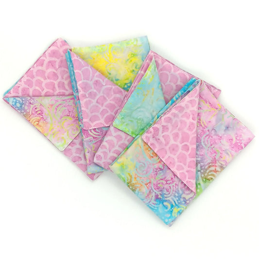 Pastel Batik Napkins, Set of 4 Coastal Table Linens
