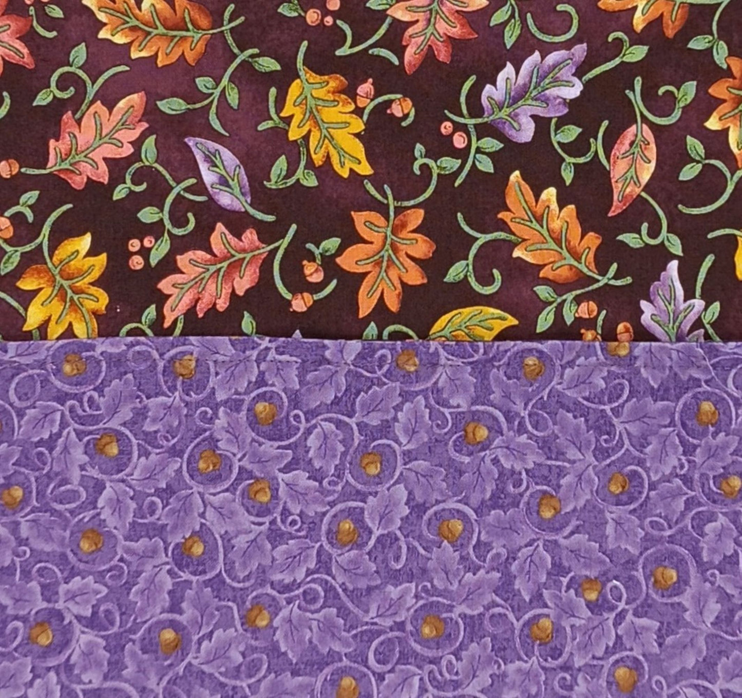 Purple Acorn Napkins, Set of 4 Reversible Oak Leaf Table Linens