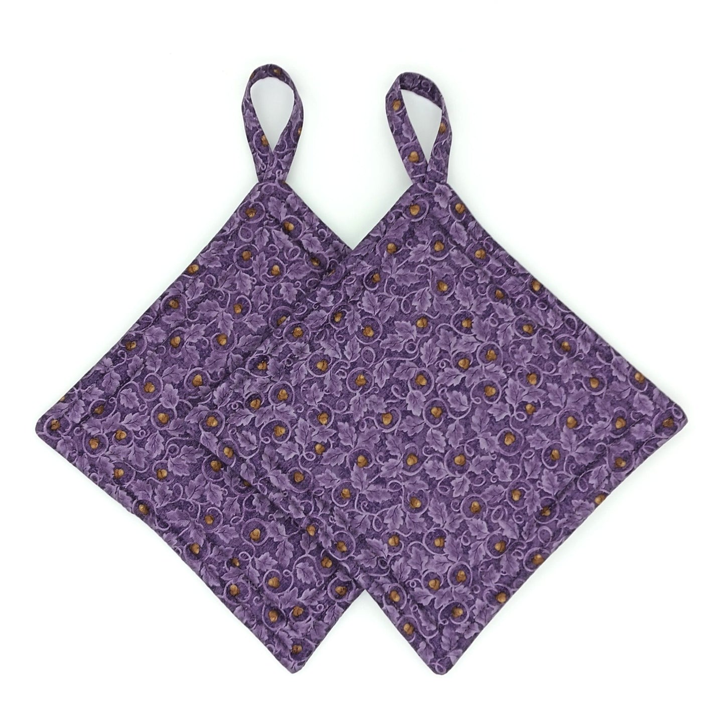 Purple Acorn Potholders, Set of 2  Hot Mats