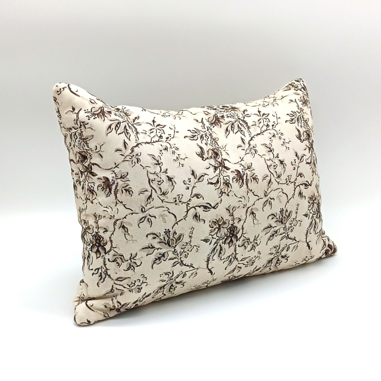 Lavender Pillow with Buckwheat Hulls, Victorian Floral Neck Roll, Lumbar Support
