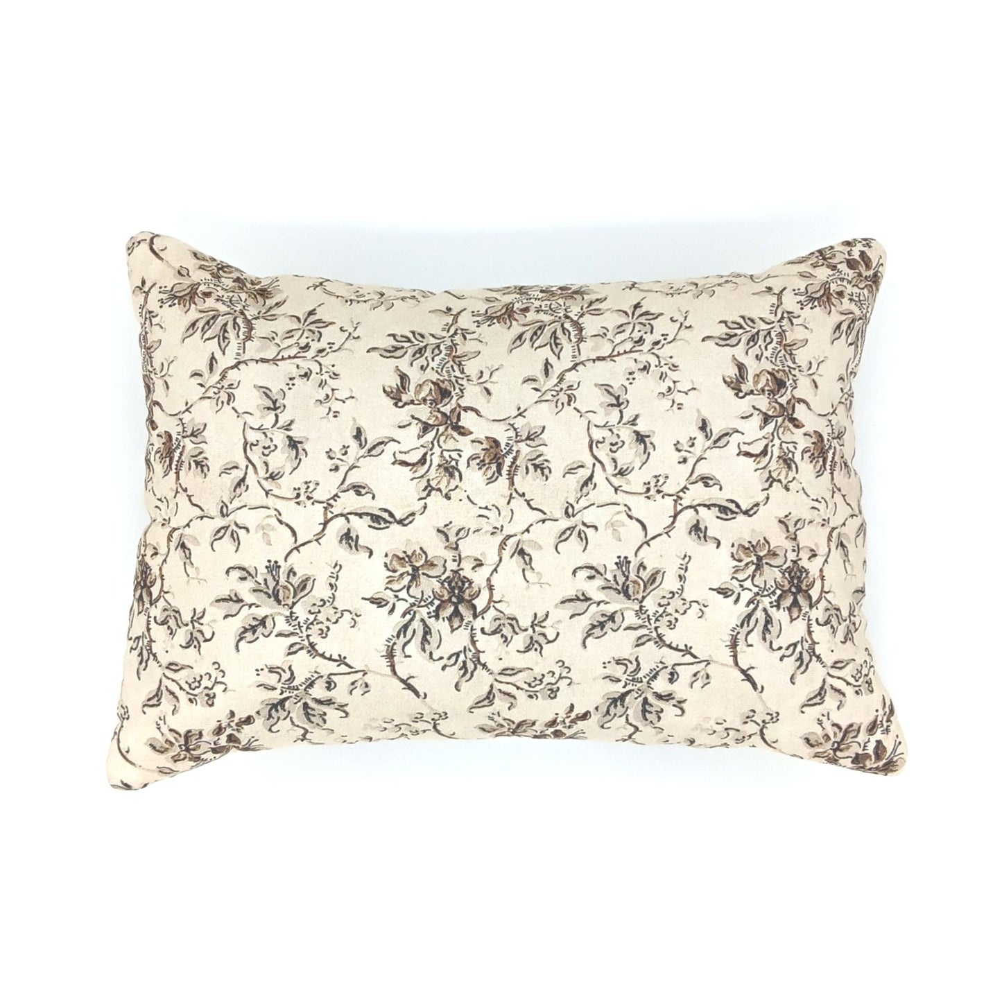 Lavender Pillow with Buckwheat Hulls, Victorian Floral Neck Roll, Lumbar Support