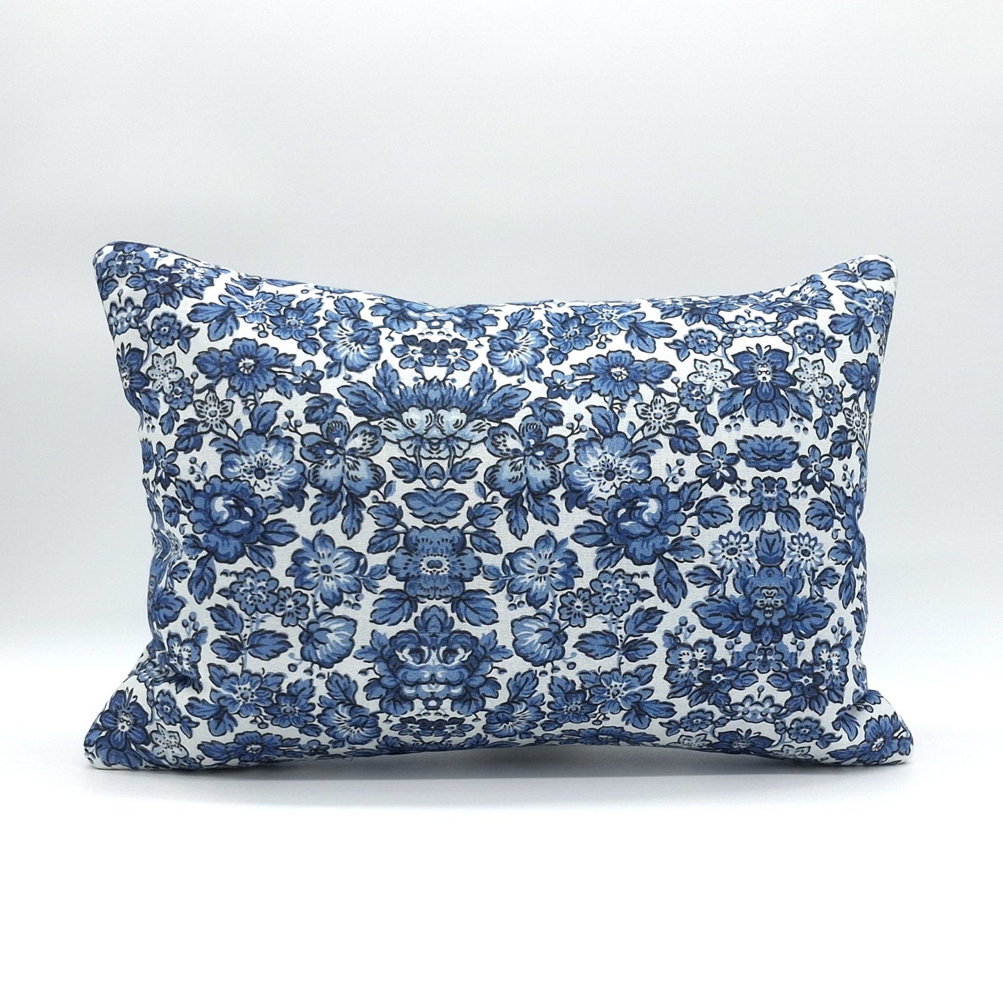 Lavender Buckwheat Pillow, Tim Holtz Blue Floral, Neck Lumbar Travel Support, Handmade