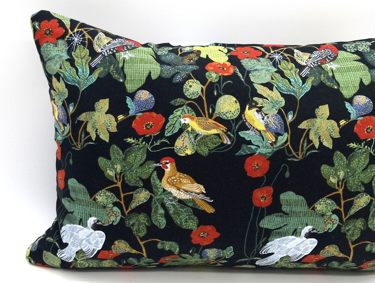 Lavender Buckwheat Travel Pillow, Birds & Botanical Lumbar Support Pillow with French Lavender, Made to Order