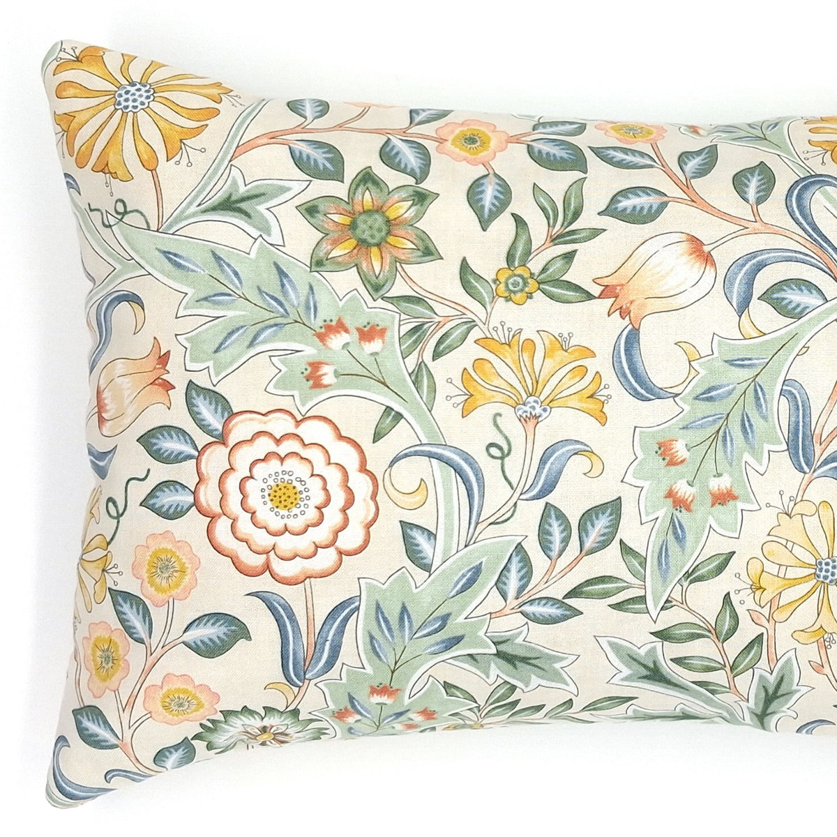 Lavender Buckwheat Pillow, Floral Travel & Lumbar Support Pillow with French Lavender, Arts & Crafts Botanical Fabric. Made to Order