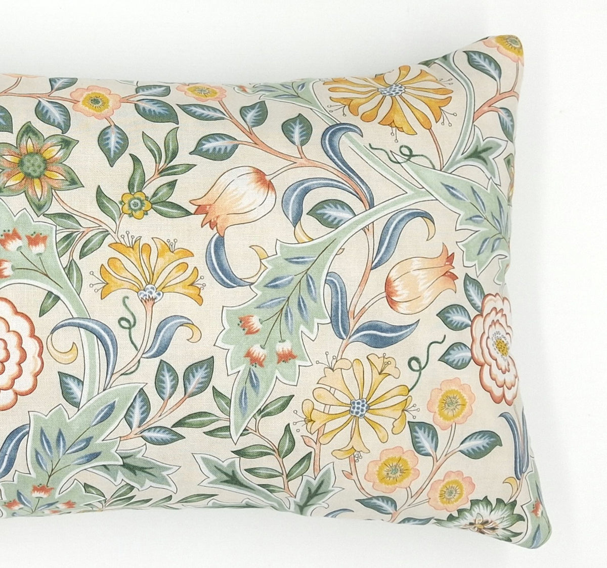 Lavender Buckwheat Pillow, Floral Travel & Lumbar Support Pillow with French Lavender, Arts & Crafts Botanical Fabric. Made to Order