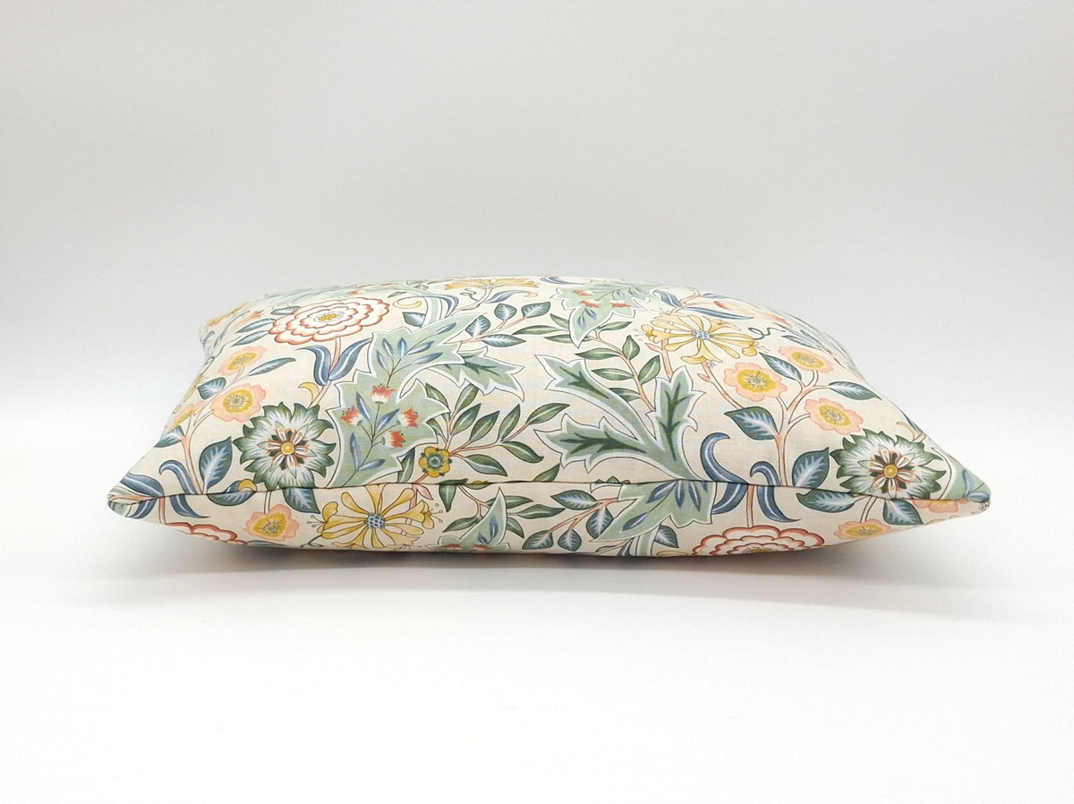 Lavender Buckwheat Pillow, Floral Travel & Lumbar Support Pillow with French Lavender, Arts & Crafts Botanical Fabric. Made to Order